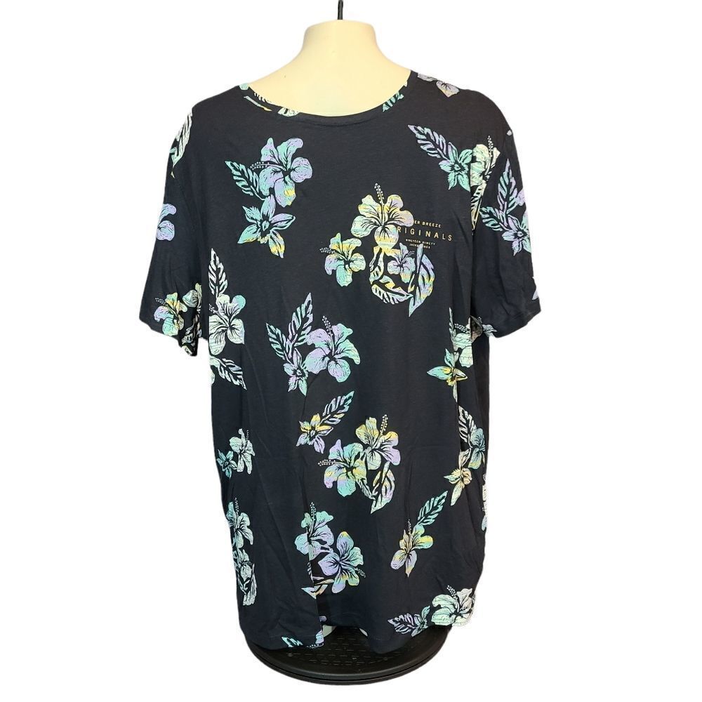 Jack‎ & Jones Navy Hawaiian Tropical Print Crew Neck Size XL